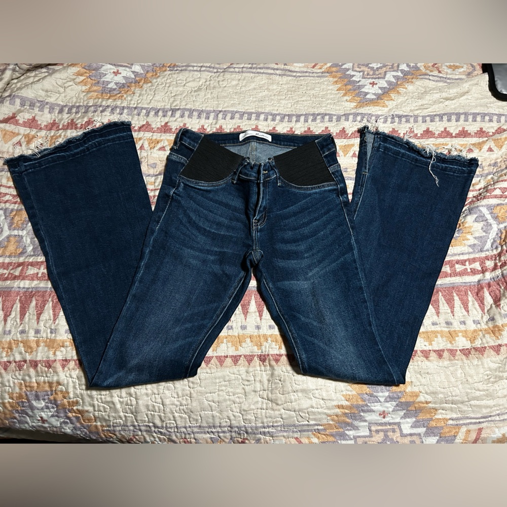 KanCan Dark Blue Maternity Flare & Wide Leg Jeans